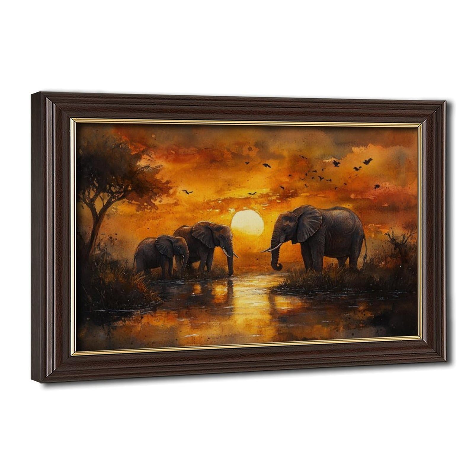 Bareronor Huge Elephant Poster Canvas Poster Bedroom Decor Landscape Office Room Decor Gift 24" L X 36" W
