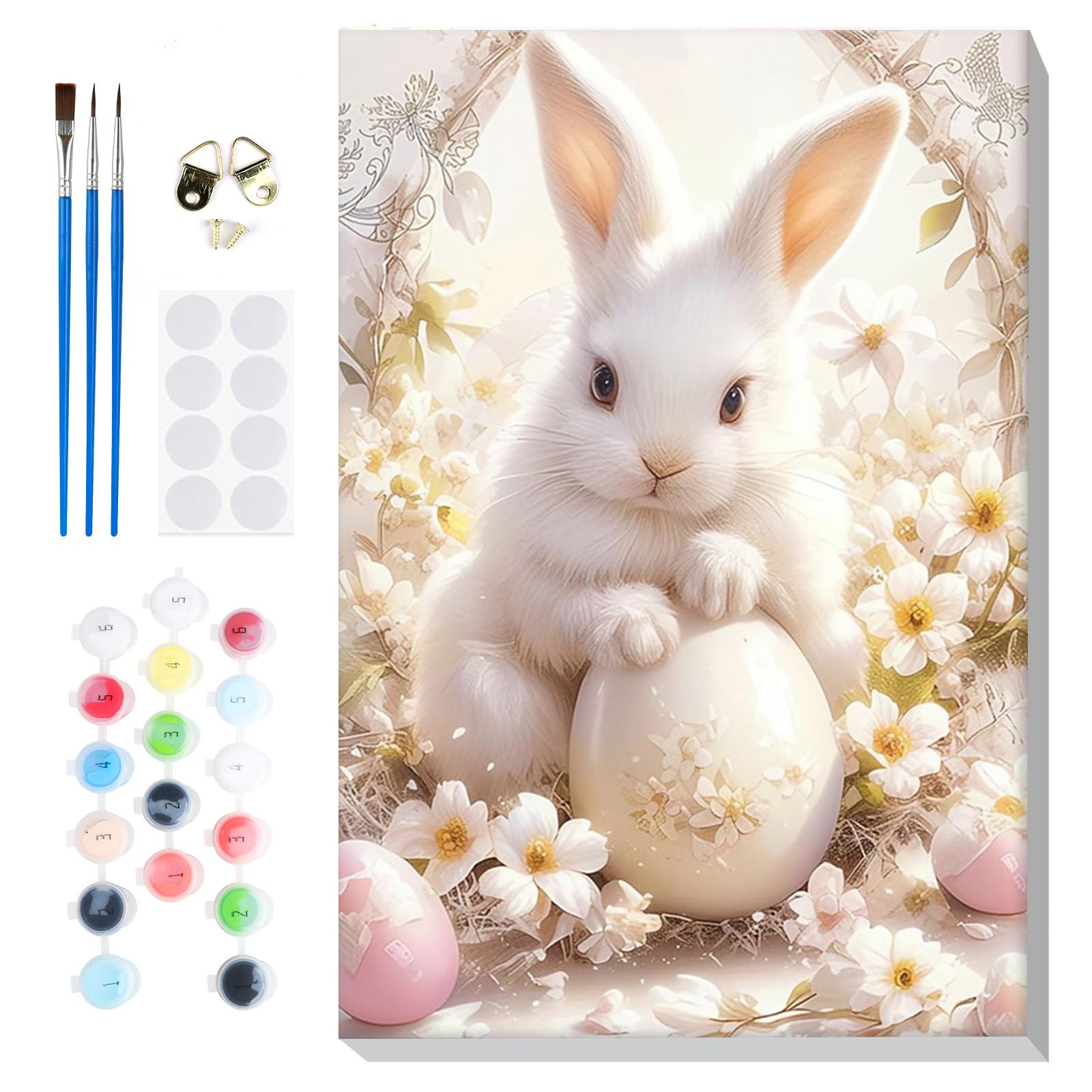 Lxmsja Pintar por Numeros Pato Adultos con Marco, DIY Cuadros para Pintar Pascua Colorear por Números Lienzos, Pintura Acrilica Manualidades Adulto Decoracion Hogar Pared 20x30cm — view 16