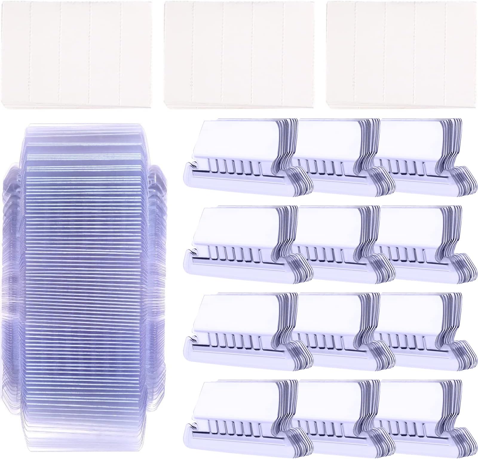 File Folder Tabs, 120 Hanging File Folder Tabs and 120 Inserts for Quick Organize and Identification Plastic Hanging Files, 2 Inch, Easy to Read (2 Inch, Flat)