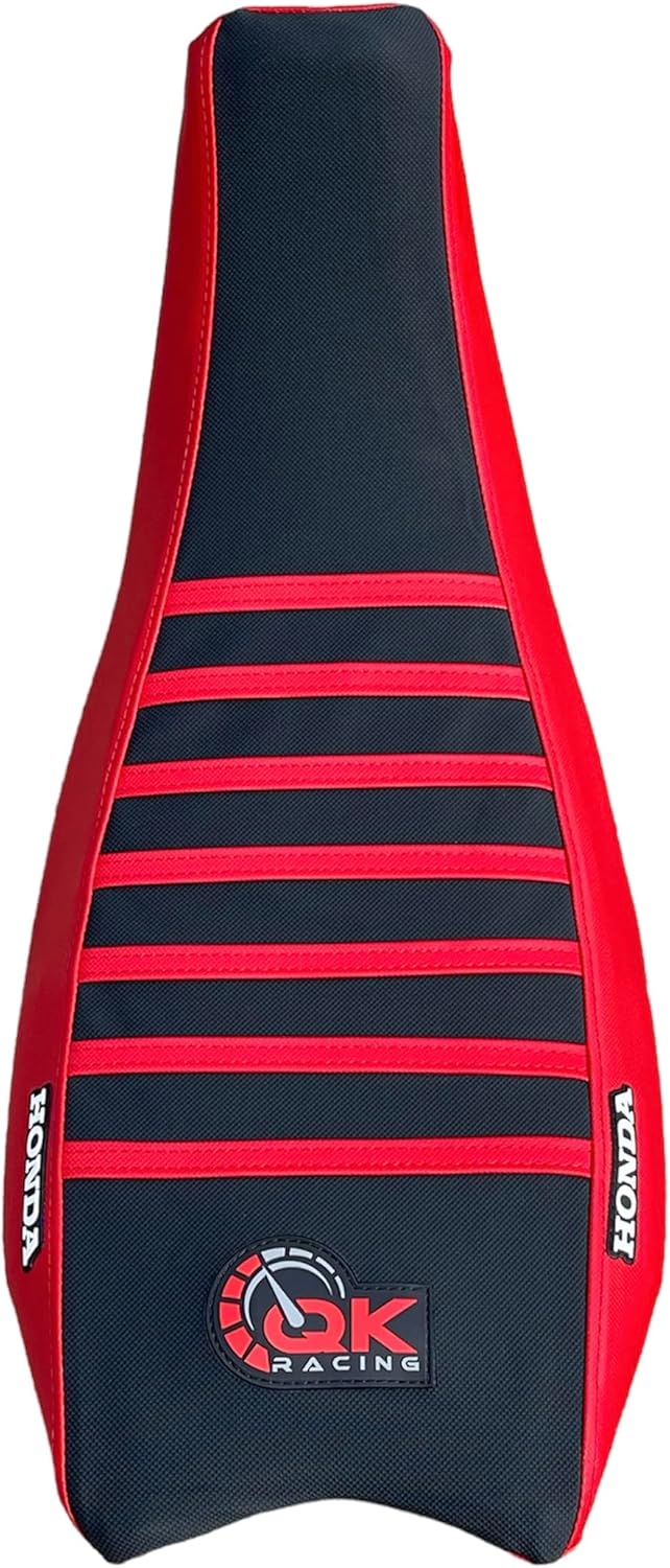 Premium ATV Seat Cover - Compatible with Hond@ TRX 250EX 250 EX 250X 250 X 2006-2024 | Black/Red Ribs | Durable Gripper Material, Waterproof, Multi-Grip Design