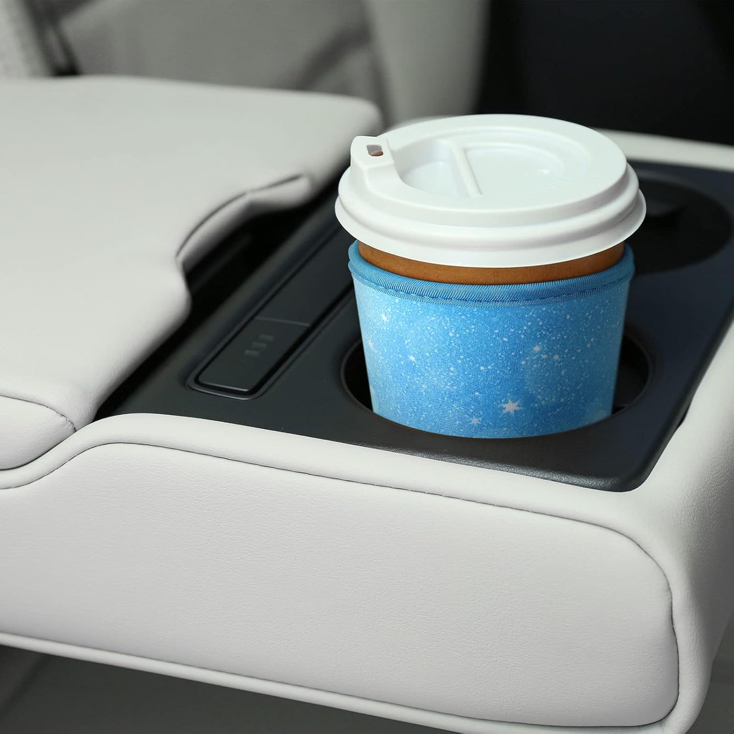 Patelai 4 Pack Reusable Iced Coffee Insulator Sleeve, Neoprene Coffee Cup Holder for Iced Hot Drinks, Beverage Holder for Most Drinks(30-32 oz Large,Sequin Style)