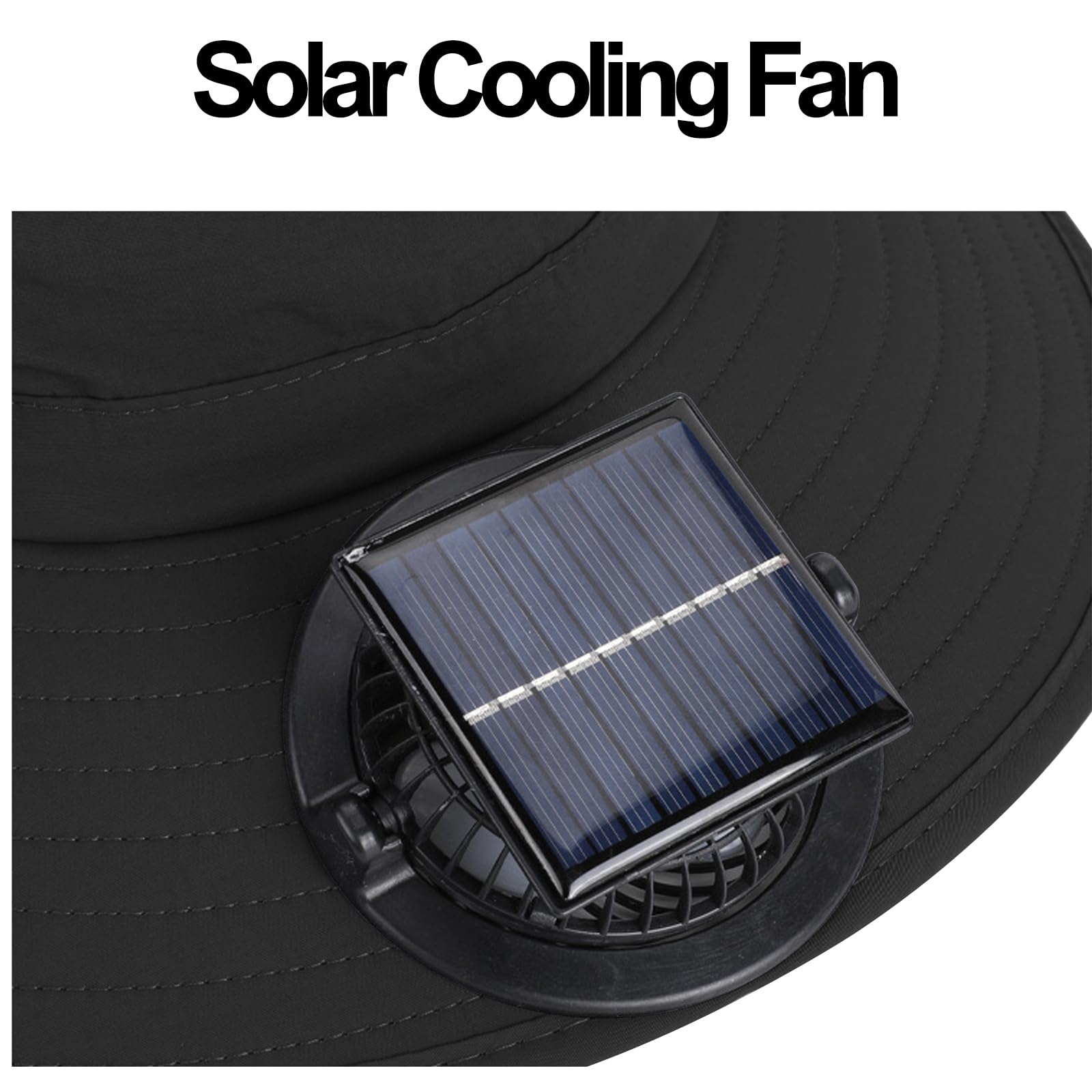 TINAYAUE Chapeau à Large Bord avec Ventilateur Solaire Cool Ventilateur à Énergie Solaire Casquettes Homme Chapeau de pêche Sèche Vite pour Camping randonnée 55-60CM