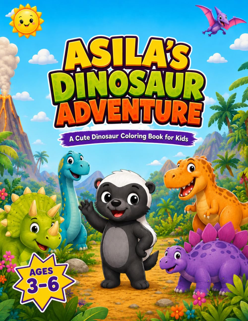 Asila's Dinosaur Adventure: A Cute Dinosaur Coloring Book for Kids (Asila’s Little Adventures)