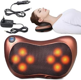 Shiatsu Electric Massage Pillow with Heat for Neck, Back & Shoulders, Deep Kneading Massager Cushion for Full Body Pain Re Price In India