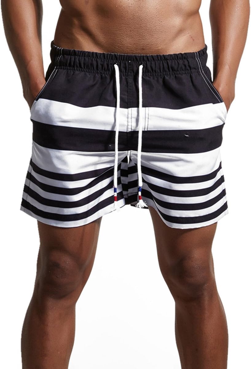 Mens Swim Trunks Swim Shorts Quick Dry Beach Shorts Broad Shorts with Pockets for Surfing Swimming