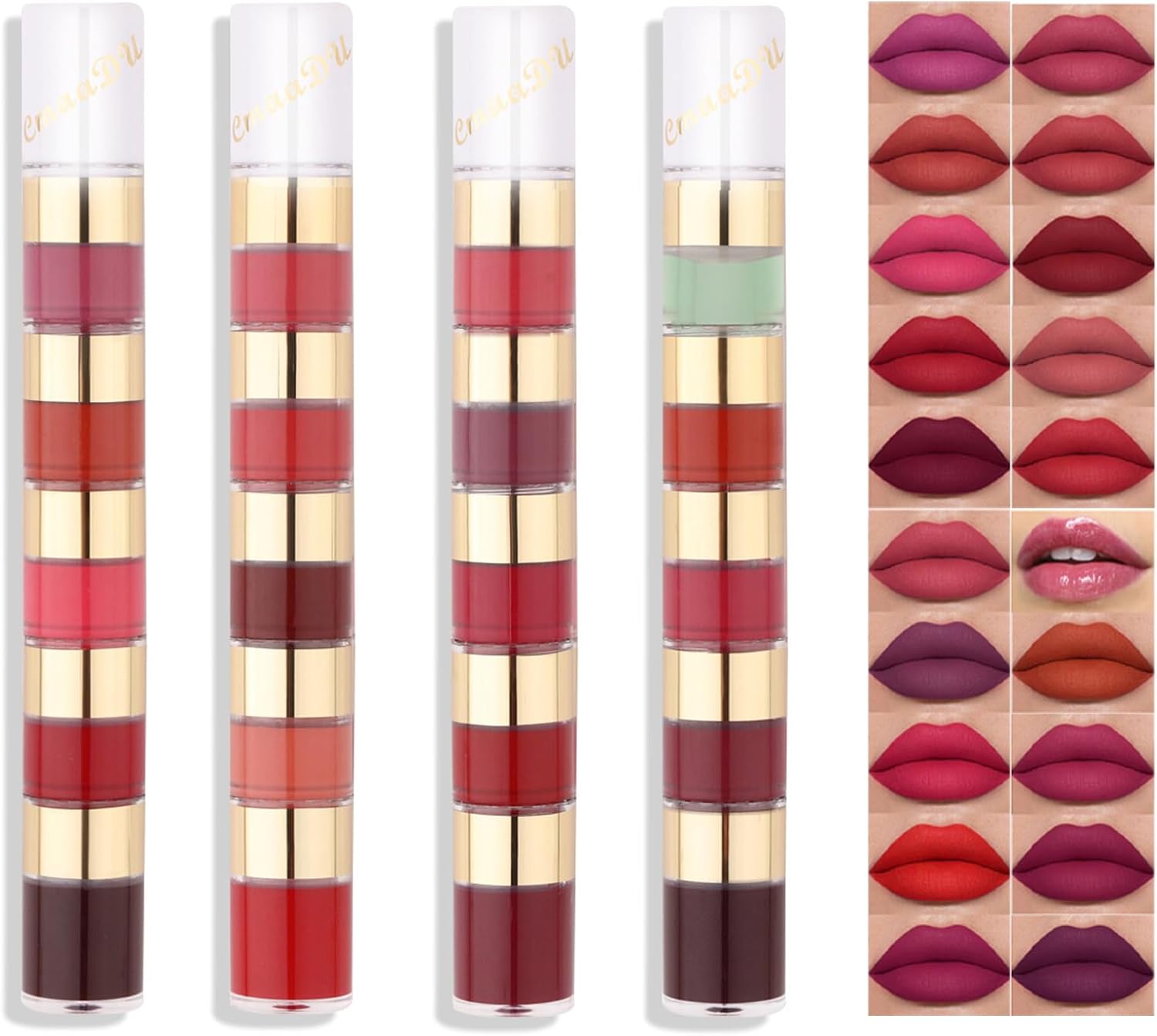 Matte lippenstift, set van 20 kleuren, langhoudende anti-aanbakcup, vervaagt niet, waterdichte lippenstift, fluweelachtige vloeibare lipgloss, nude make-up, cosmetica, geschenkdoos