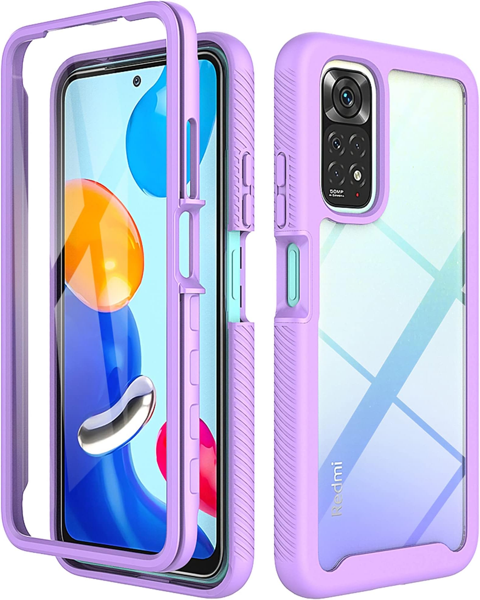 XINYEXIN Cover per Xiaomi Redmi Note 11S 5G con Anello Supporto Ruota 360 Gradi, Moda Morbido TPU Silicone Case Antiurto Custodia per Redmi Note 11S 5G (6.6) - Verde chiaro