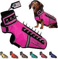 Vista 32 de CoyoteVest SpikeVest - Chaleco de arnés para perro, accesorios reflectantes para perros con picos para proteger a tu mascota de ataques de Raptor