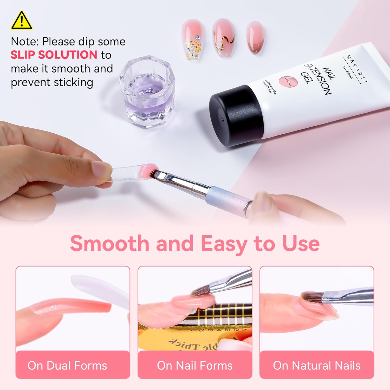 Makartt Poly Nail Gel Natural Pink 50ML: Professional Gel Builder for Nail Extension Nail Strengthener Sculpture Beauty Gift 3D Gels Molder Nail Art Easy DIY at Home Salon
