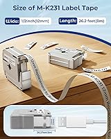 Vista 2 de M-K231 12mm Replacement for Brother M Tape 12mm 0.47'' White, M-K231s MK231s M231 Label Tape Replace for Brother PTouch PT-M95, PT-90, PT-70, PT-65