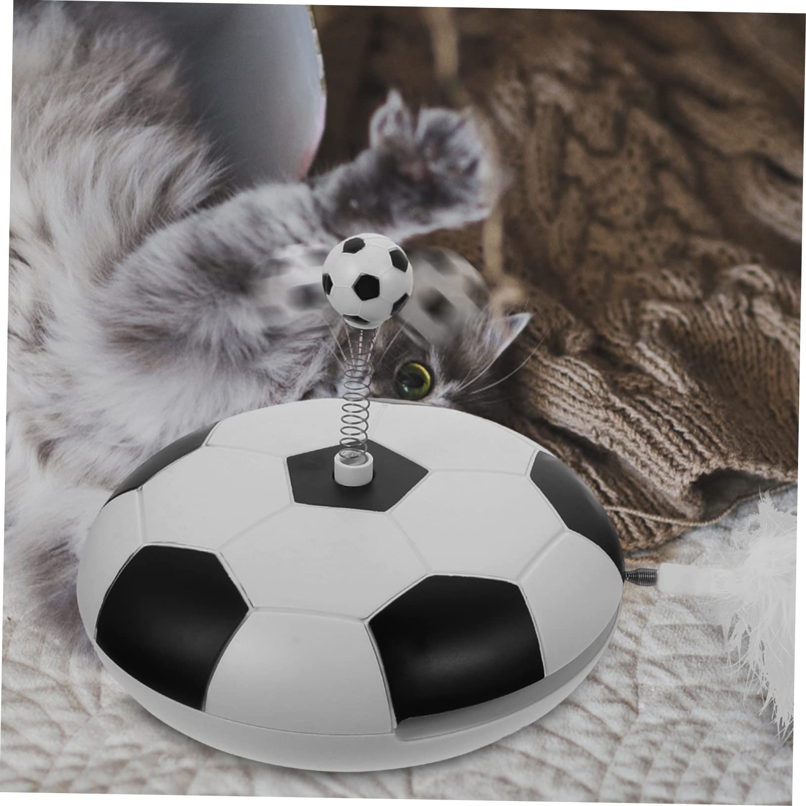 Toddmomy Interaktives Katzen-Spielzeug Mit Geräuschen Automatisches Selbstteasendes Fußball-Design Für Katzen Fördert Bewegung Und Spielspaß Im Innenbereich