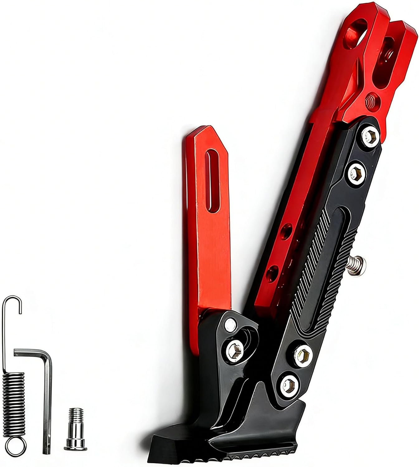 Motorcycle Kickstand for Ducati Supersport 950 Supersports Supersport S, Adjustable Side Stand Durable Aluminum Foot Support Folding Parking Stand for Motorbike Scooter Electric,A Red