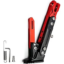 Motorcycle Kickstand for Triumph Speed Twin 1200 Street Bike, Aluminum Side Stand Durable Adjustable Foot Support Folding Parking Stand for Motorbike Scooter Electric,A Red