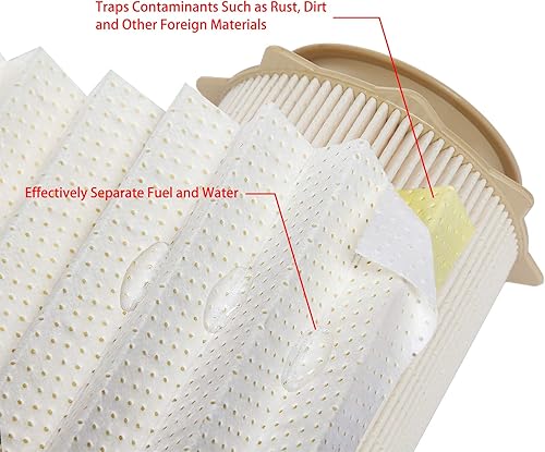 Miniatura 4 de Separador de agua con filtro de combustible Cummins de 6.7L  Reemplazo para motores diésel Dodge Ram 2500 3500 4500 5500 6.7 2010-2020  Reemplaza #