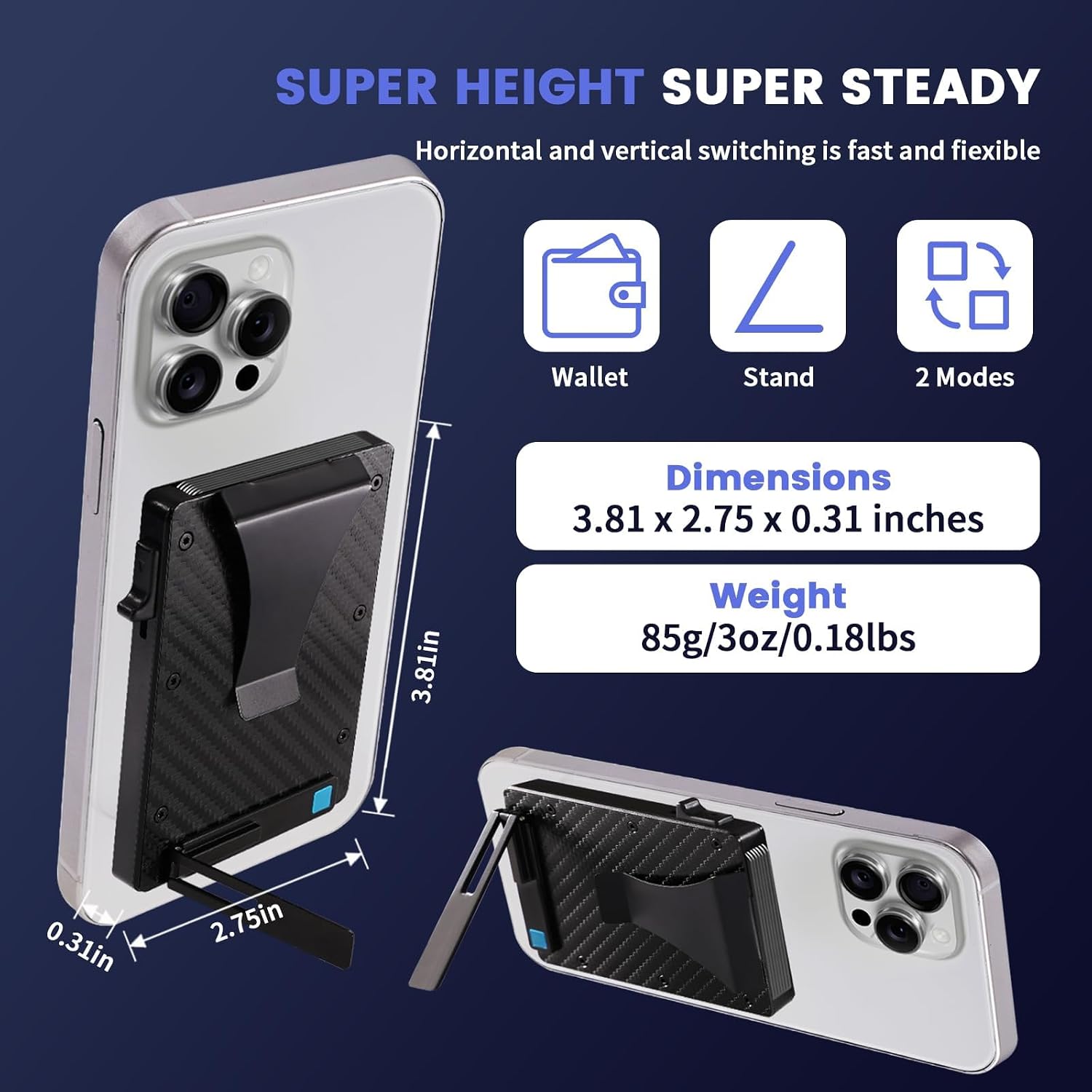 Ridge Wallets for Men,Magnetic Wallet with Stand,Slim Card Holder | Magnetic Wallet for iPhone 17/16/15/14/13 Pro Max (not for mini), Magsafe Wallet with Money Clip for Fathers day gift ideas