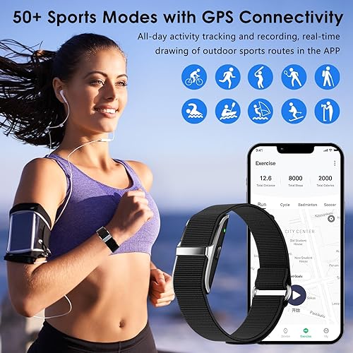 Miniatura 3 de Pulsera inteligente de salud, seguimiento de actividad y actividad física 247, frecuencia cardíaca, oxígeno en sangre, presión arterial, monitor de