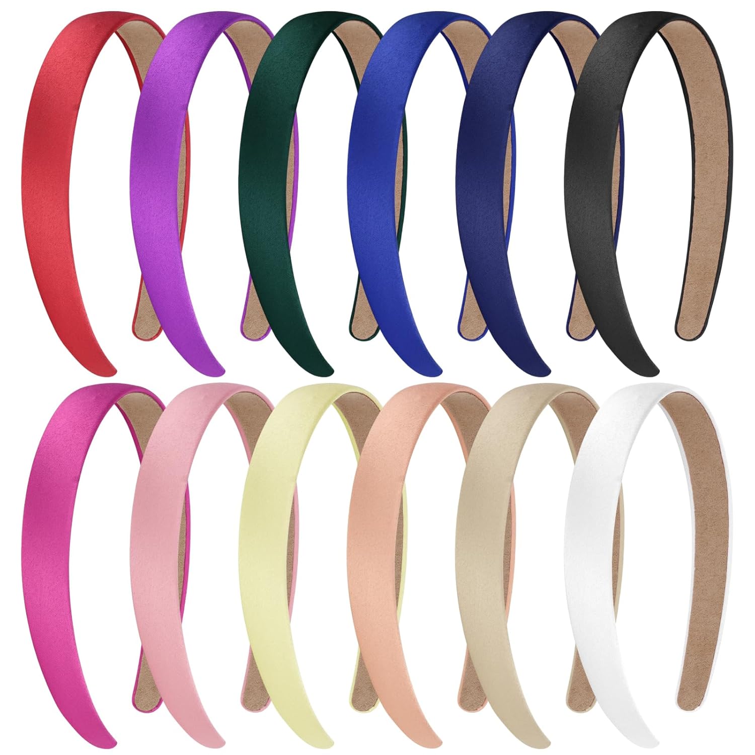 Amariver Satin-Stirnbänder Für Damen, 2 Cm, Dünne Harte