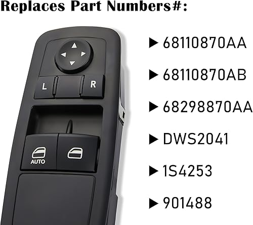 Miniatura 5 de ZLC-ZAMXY Interruptor principal de elevalunas eléctrico delantero izquierdo del lado del conductor compatible con Dodge Grand Caravan Chrysler Town