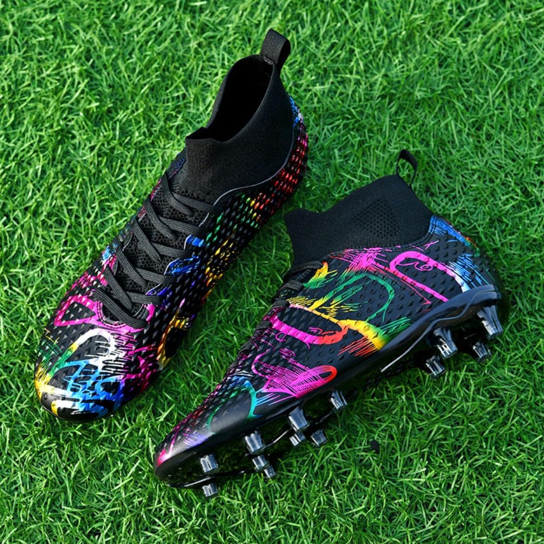 Botas de fútbol Profesionales de caña Alta para Hombre Botines de fútbol para niños para Deportes al Aire Libre con Tacos para césped Artificial