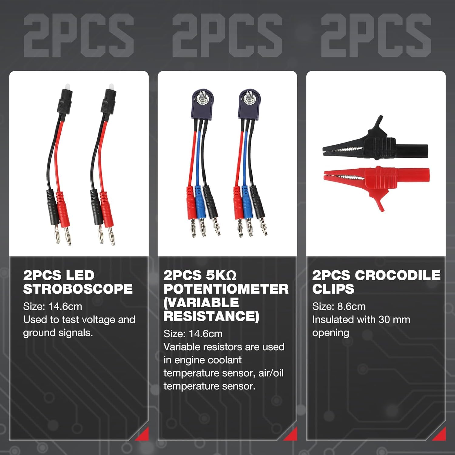 Kit de cables de prueba de multímetro, 110 unidades, kit de cables de multímetro, kit de sonda trasera eléctrica, kit de cables de prueba de circuito automotor, herramienta de diagnóstico de prueba de