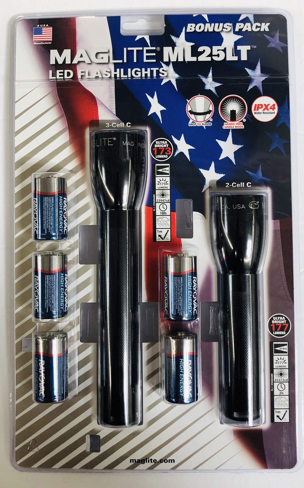 Amazon.co.jp: MagLite ML25LT 3セルCと2セルC LED懐中電灯ボーナス
