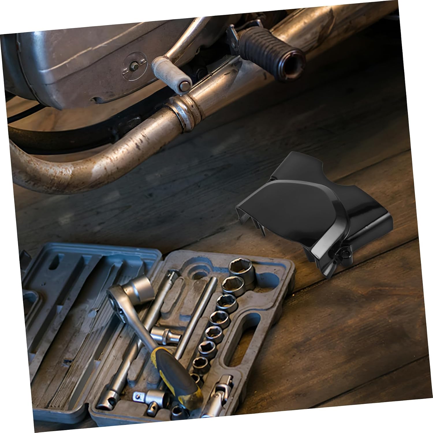 125Cc Motorcycle Chain Guard Metal Engine Protector for Horizontal Engines Stylish Design Effortless Installation Protects Against Dust and Debris Fit