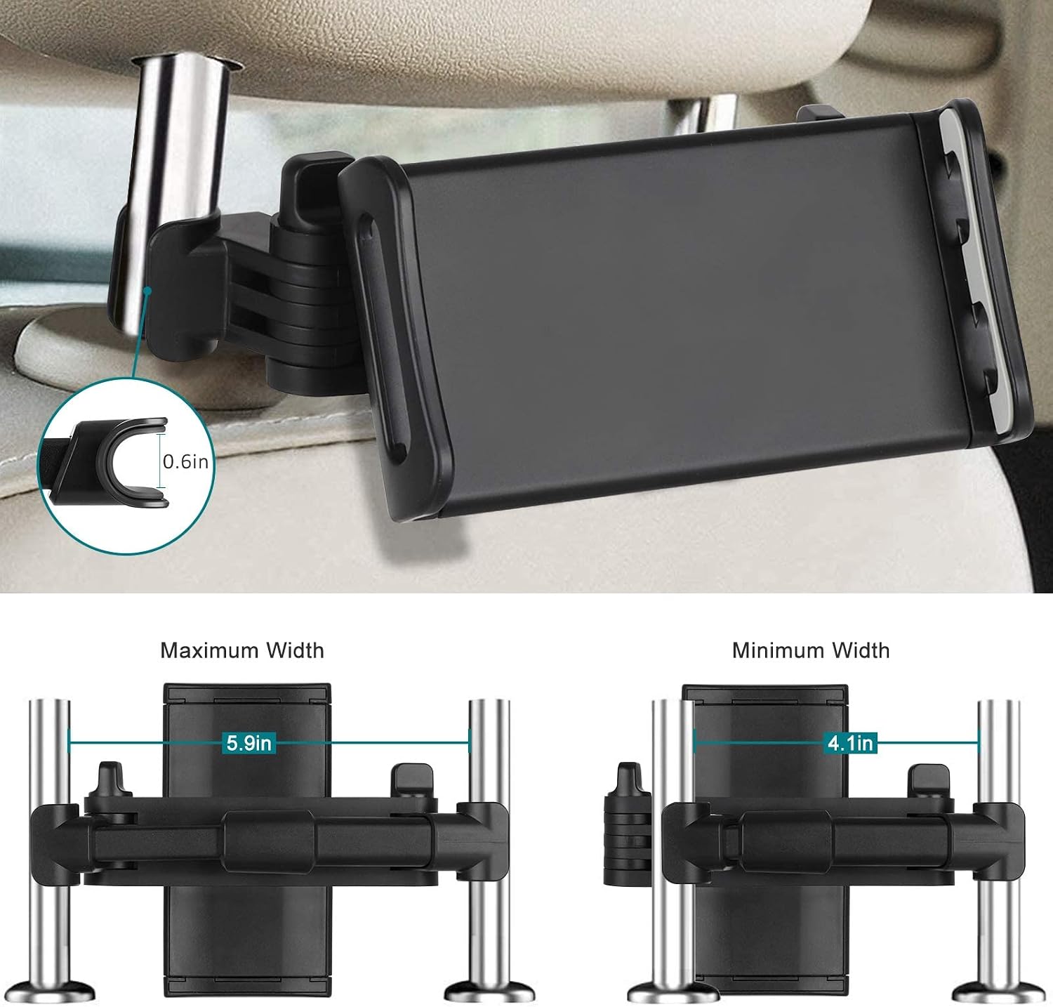 Car Headrest Tablet Mount