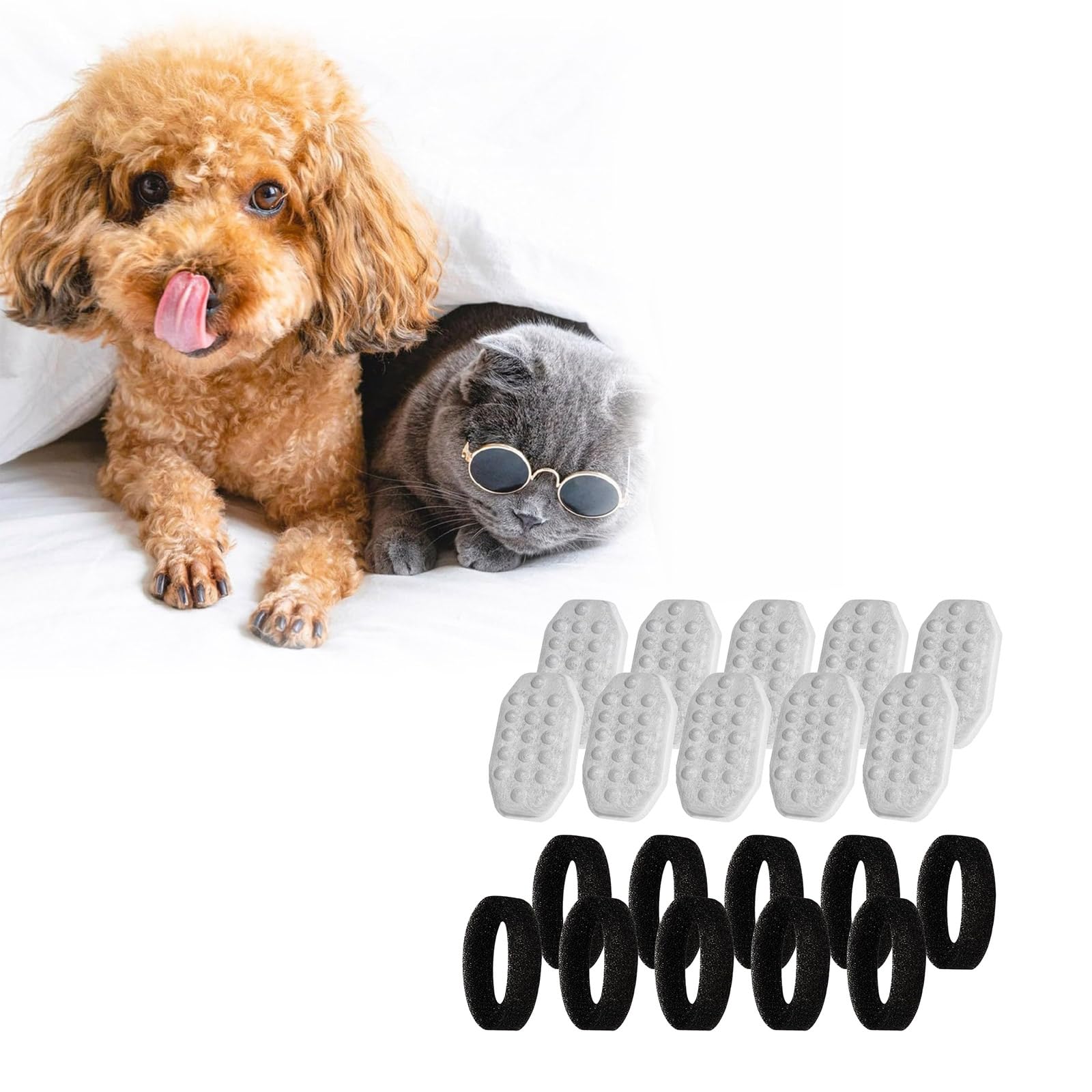 DIMITU Set of 10 Replacement Filter for Automatic Pet Fountain Cats Water Fountain Water Source for Kittens Water Dispenser