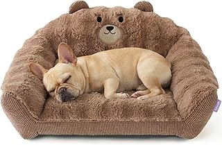 LE SURE Cute Dog Couch Bed, Small Dog Couch with Fluffy Original Bear De...