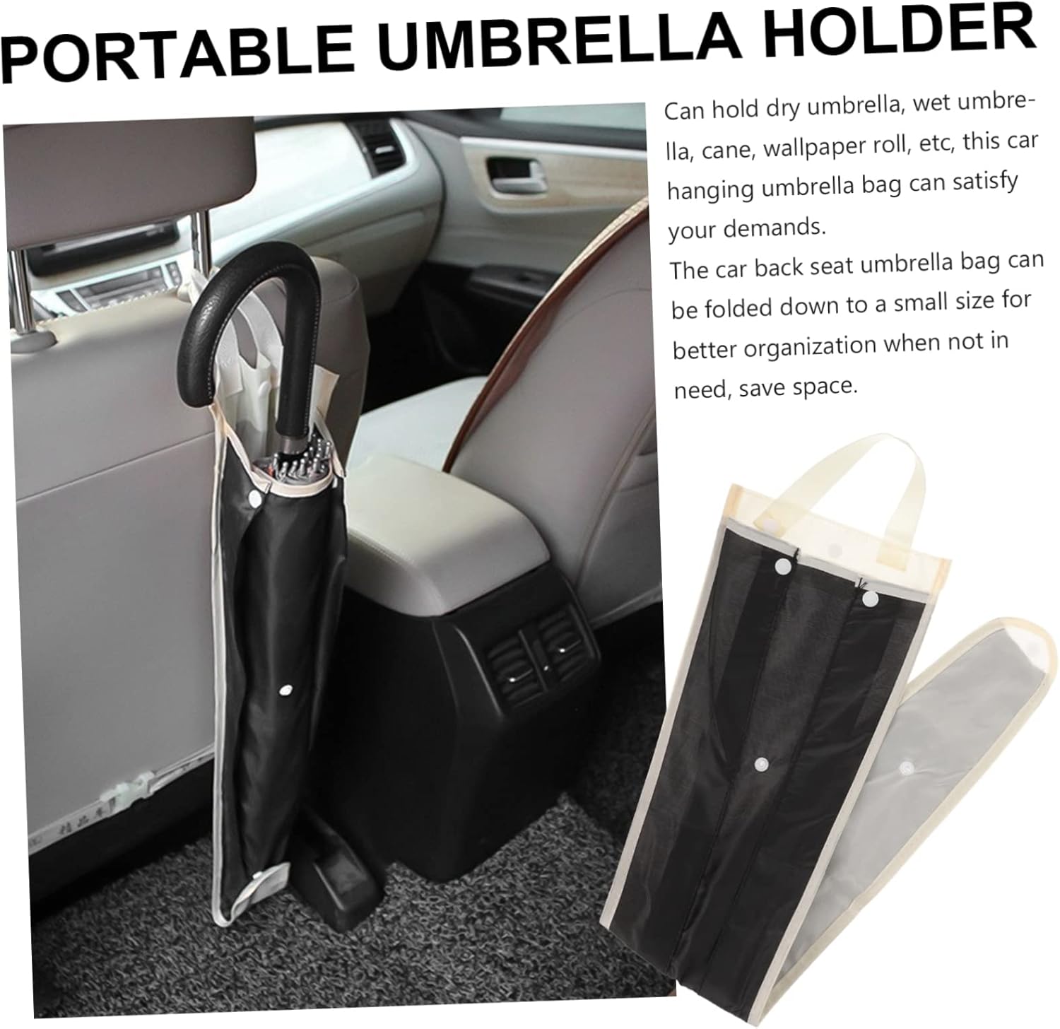 ERINGOGO 5pcs Car Back Seat Umbrella Bag Storage Pouch for Wet Umbrellas Space-saving Organizer for Truck and Rv for Daily Use and Outdoor Travel