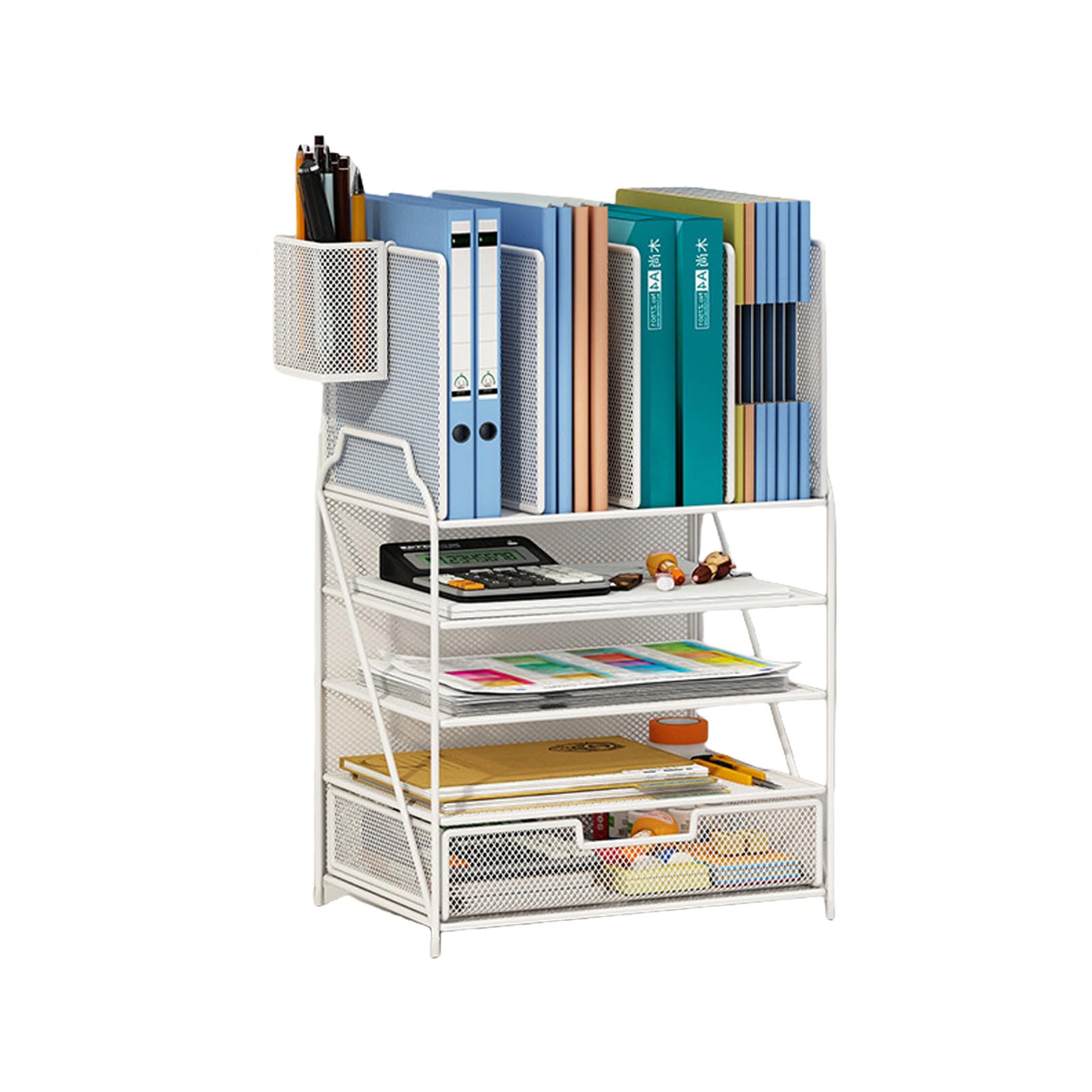 Organiseur de bureau pour bibliothèque et dortoir avec bac à lettres