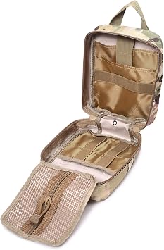 Molle Pouch, Sturdy 600D Nylon Tactical Medical Pouch,Rip-Away EMT First Aid Pouch (Bag Only)