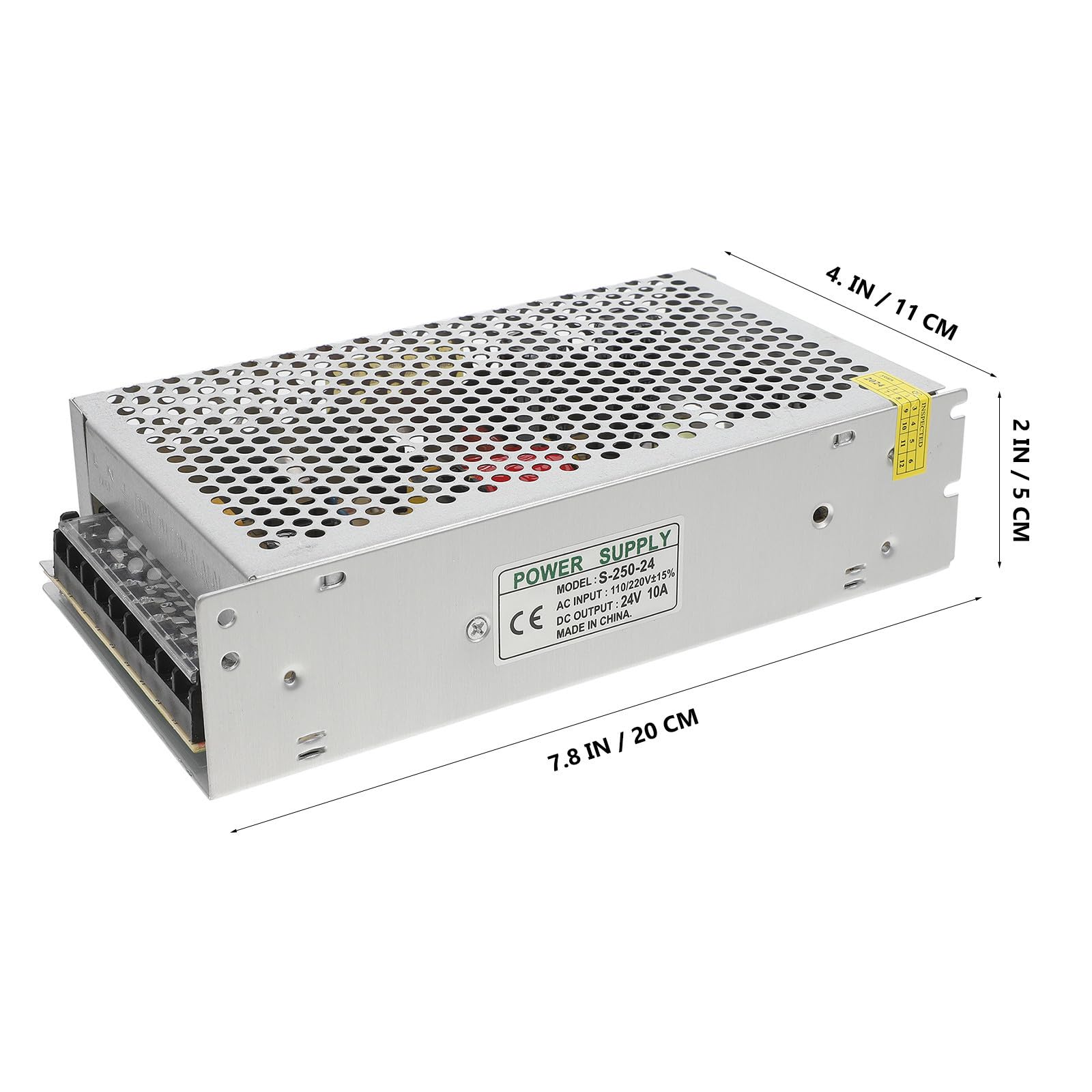 Gadpiparty Adaptador de Alimentación Conmutada 250w 24v 10a de Hierro Plata