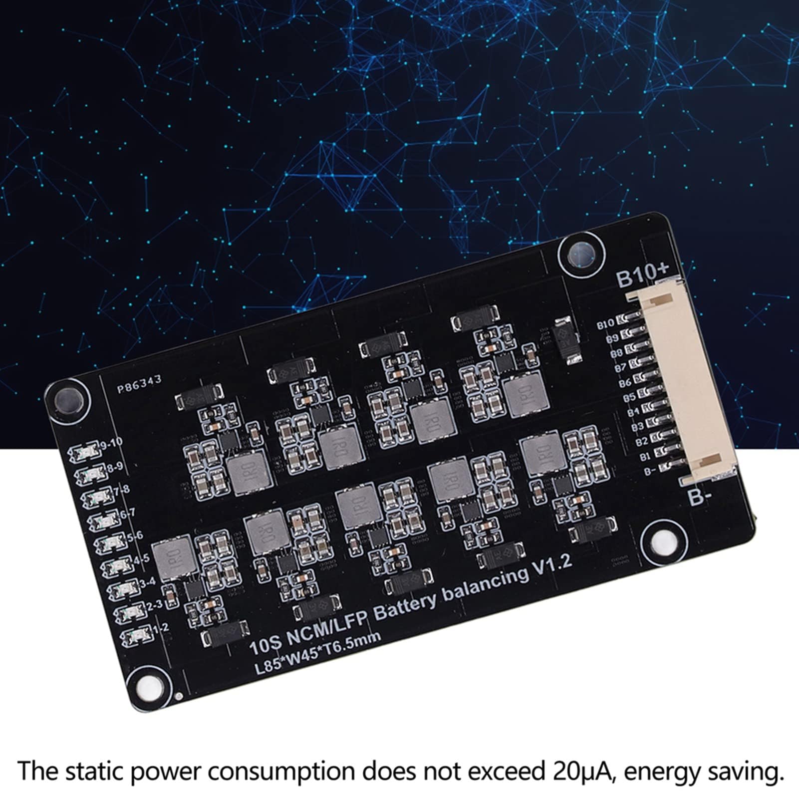 Batterie-Aktiv-Equalizer, 10S 1,2 A Batterie-Aktiv-Equalizer, Automatischer Benachbarter Ausgleich, MOS-induktiver Batterie-Balancer