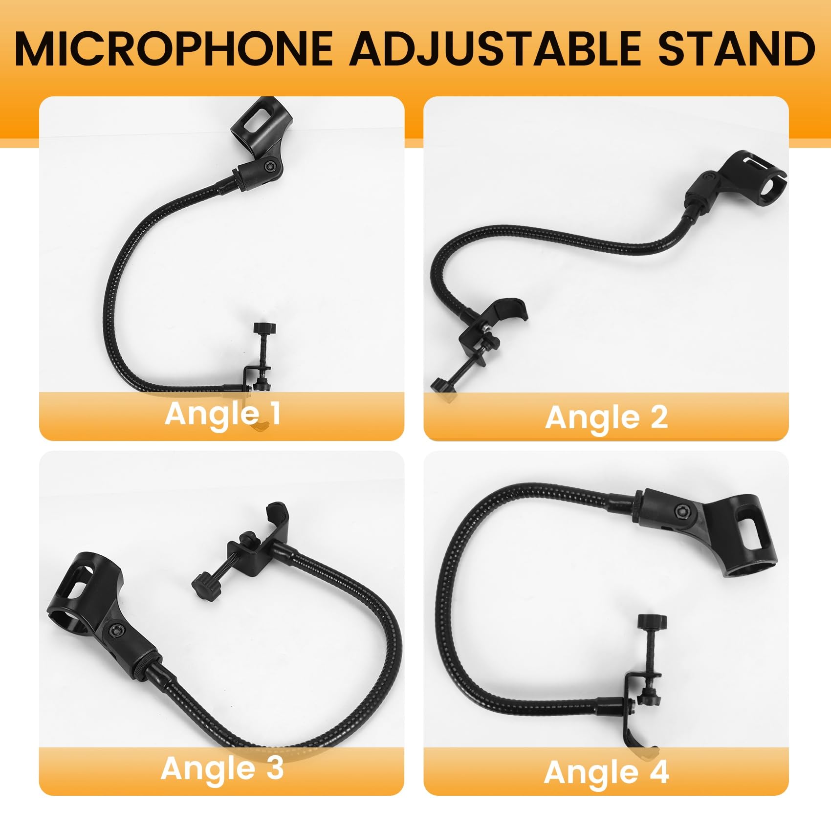 Soporte Ajustable para MicróFono 2 Piezas Soportes de Escritorio de Cuello de Cisne Flexible Abrazadera de Escritorio Equipo de GrabacióN para Conferencias de Reuniones