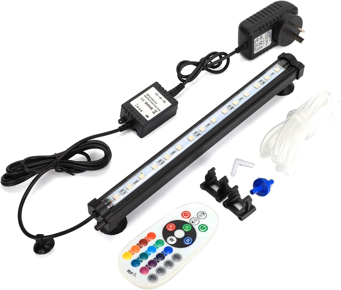 LONDAFISH Aquarium Air Bubble Lights LED Fish Tank Light Lighting Remote Control 3.8W/5.8W 16 Colors