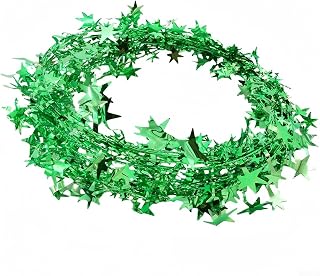 7.5M Tinsel Wire Star Garland Flexible Christmas Decor 7.5M Tinsel(Green)