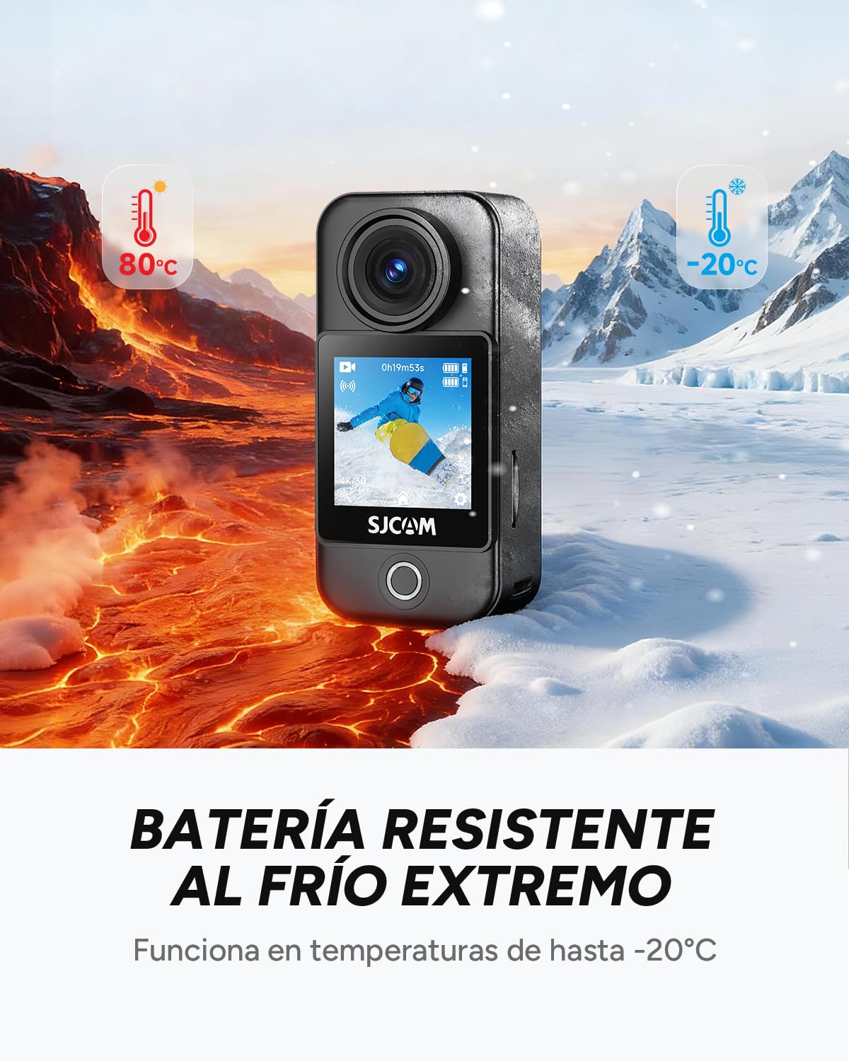 SJCAM C400 Pocket Paquete POV (Sin Tarjeta),Camara Vlog 4K con 172 Min,Pantalla TáctilMini Cámara Deportiva Estabilización de 6 Ejes,Impermeable,Ideal para Vlogs,Viajes y Paseos,Negro