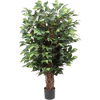 Hollyone Ficus Benjamini Artificial Plant Large Artificial Tree 91 cm High with 546 Leaves Ideal for Dining Room and Entrance Area Decoration and Interior Decoration