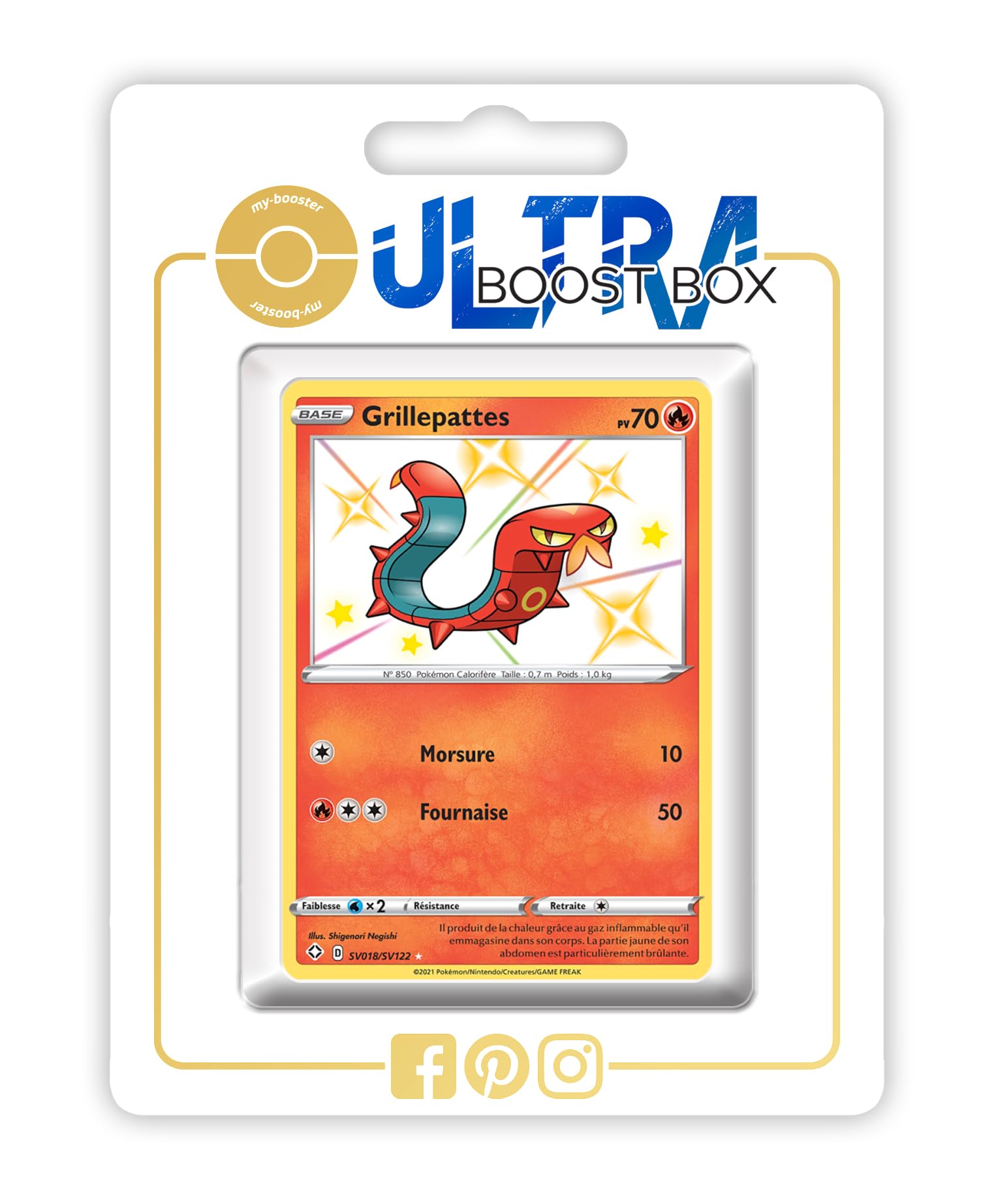 my-booster Grillepattes (Sizzlipede) SV018/SV122 Cromatico Secreto X Écarlate et Violet 4.5 Destinées Radieuses - Box di 10 carte Pokémon Francese