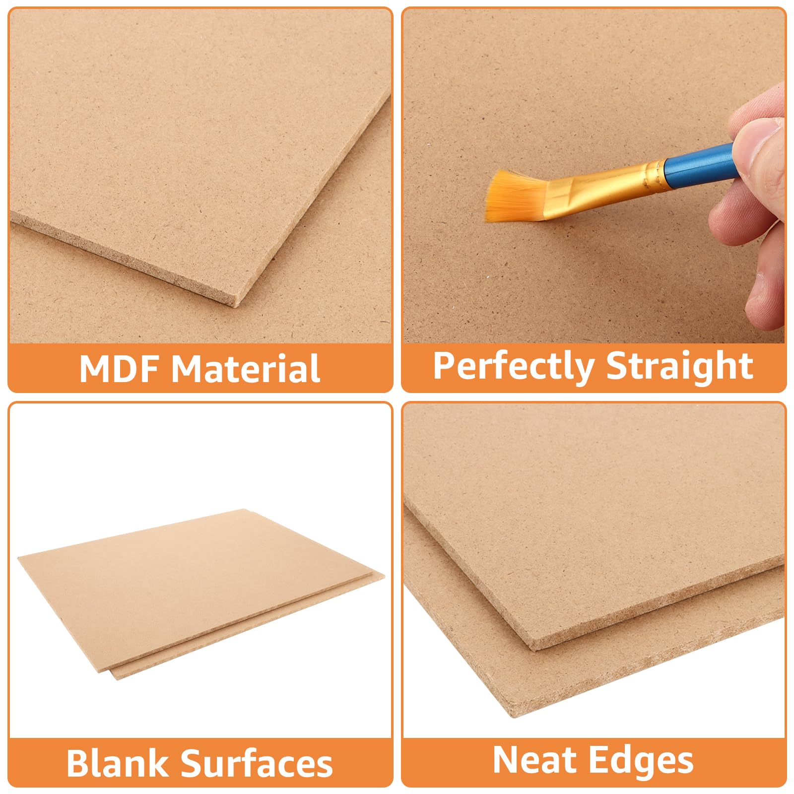 JMIATRY 12 Stück MDF Holzplatten zum Basteln, 42x30CM MDF Platten, 5mm Mittlere Dichte Fiberboard Holz Blatt für Laser, Laubsäge, CNC Router, Modellierung