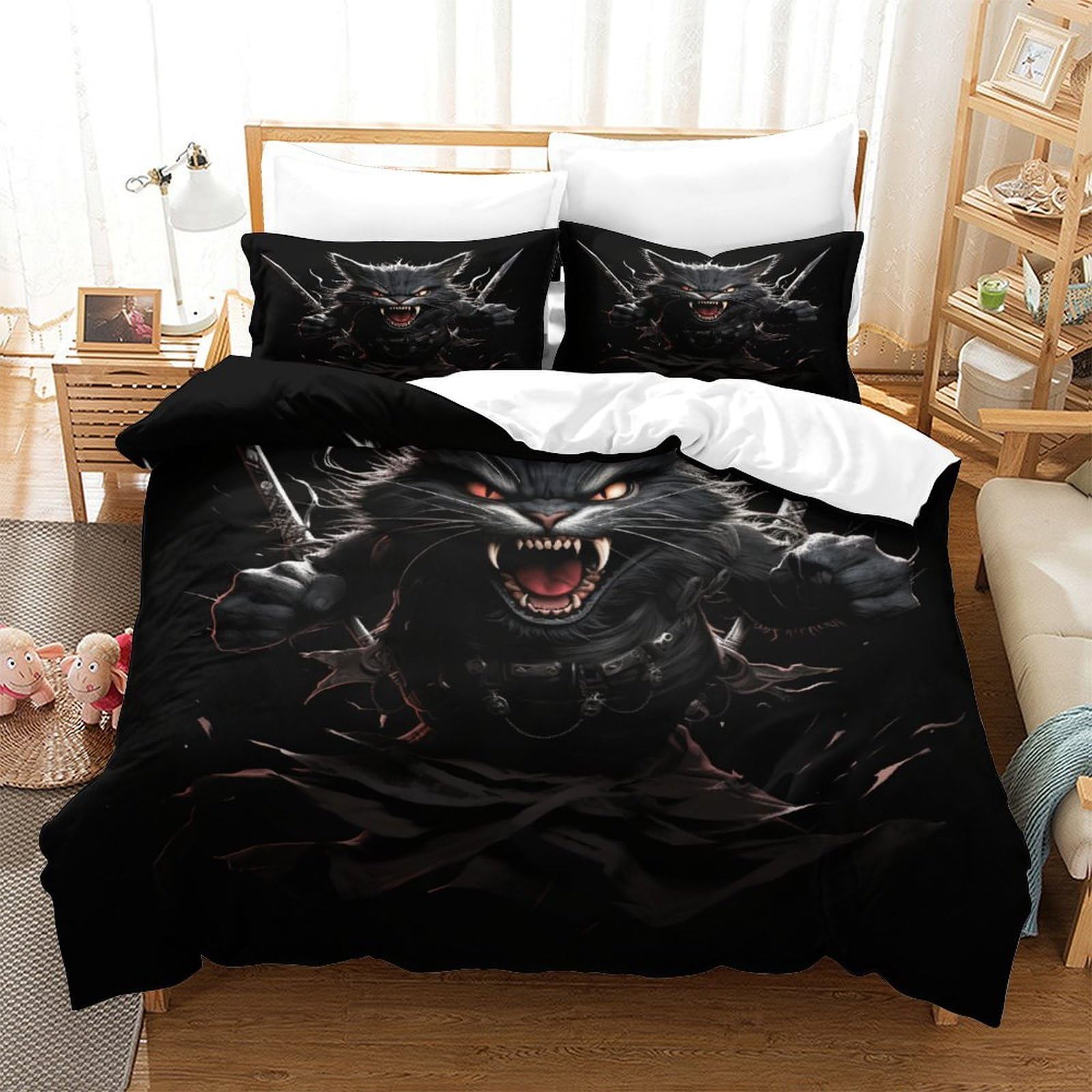 Parure de lit loup motif sauvage pour transformer l'ambiance d'une chambre