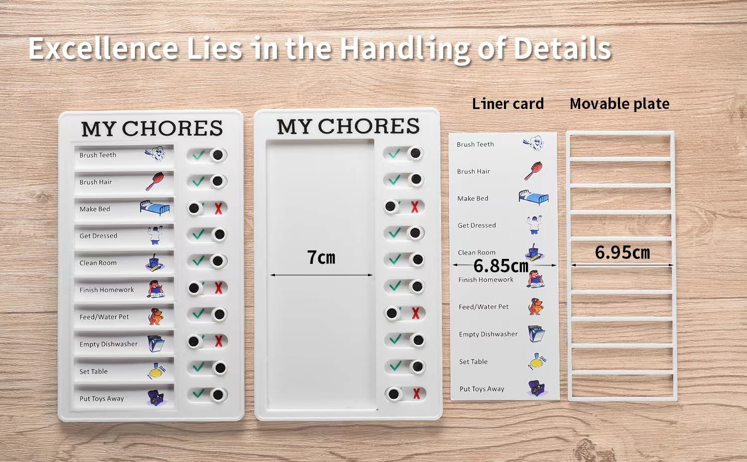 4 Pieces Chore Chart for Multiple Kids,Daily Schedule for Kidsï¼ŒMemo Checklist Plan Board Detachable Reusable Plastic Planner Board for Home Reminder Tool (to Do List for Kids) 4.7x7.9 Inch