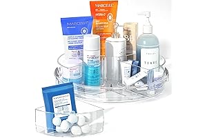LAMU Lazy Susan Cosmetic Organizer for Vanity, Bathroom