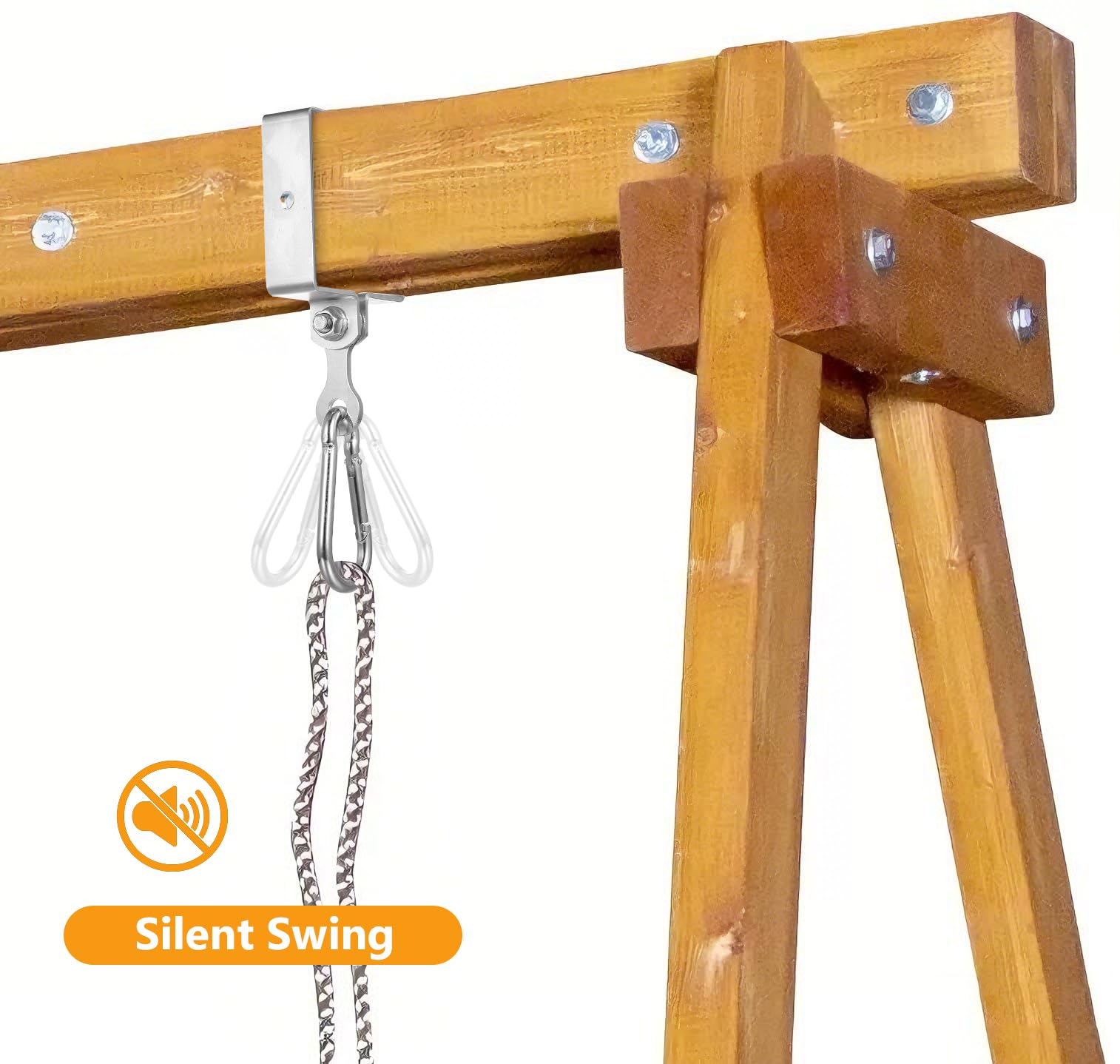 2 Pz Ganci per Fissare Altalena con Cuscinetti, 235 mm 180° Ganci da Soffitto per Altalena in Acciaio Inox, M10 Bulloni Gancio di Montaggio Girevole per Poltrona Sospesa Sacco da Boxe da Yoga