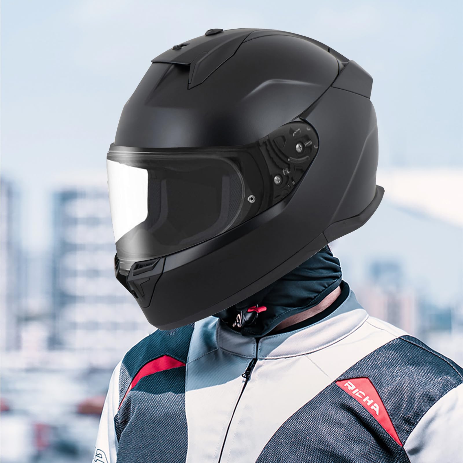 VCOROS Visiere Casque Moto pour Shark D-SKWAL 3/SKWAL i3/RIDILL 2 | Casque Moto Pare-Vent Casque Lentille,Remplacement de Visière de Casque