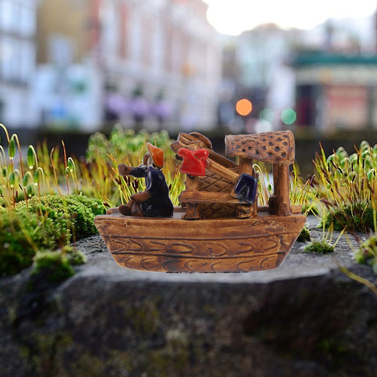 Didiseaon Micro Boat Figurine Landscape for Fish Tank, 3