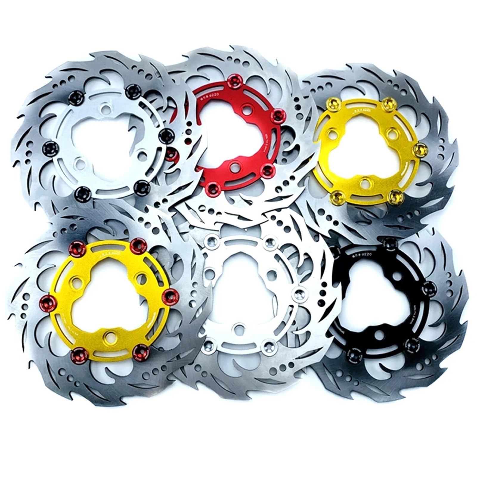 Disco Flottante Universale Per Moto 220mm*70mm Adatto Per Yamaha Aerox Nmax BWS Zuma Force RSZ Adatto Per M3 Niu N1S Ninebot Disco Freno Anteriore Moto(Gold)