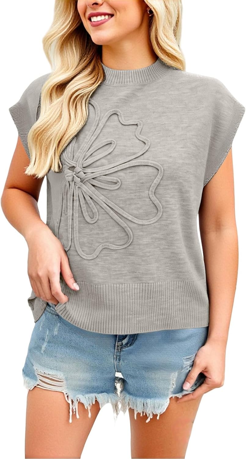 Heevina Bow Sweaters for Women Solid Color Batwing Cap Short Sleeve High Turtle Neck Loose Winter Jumpers