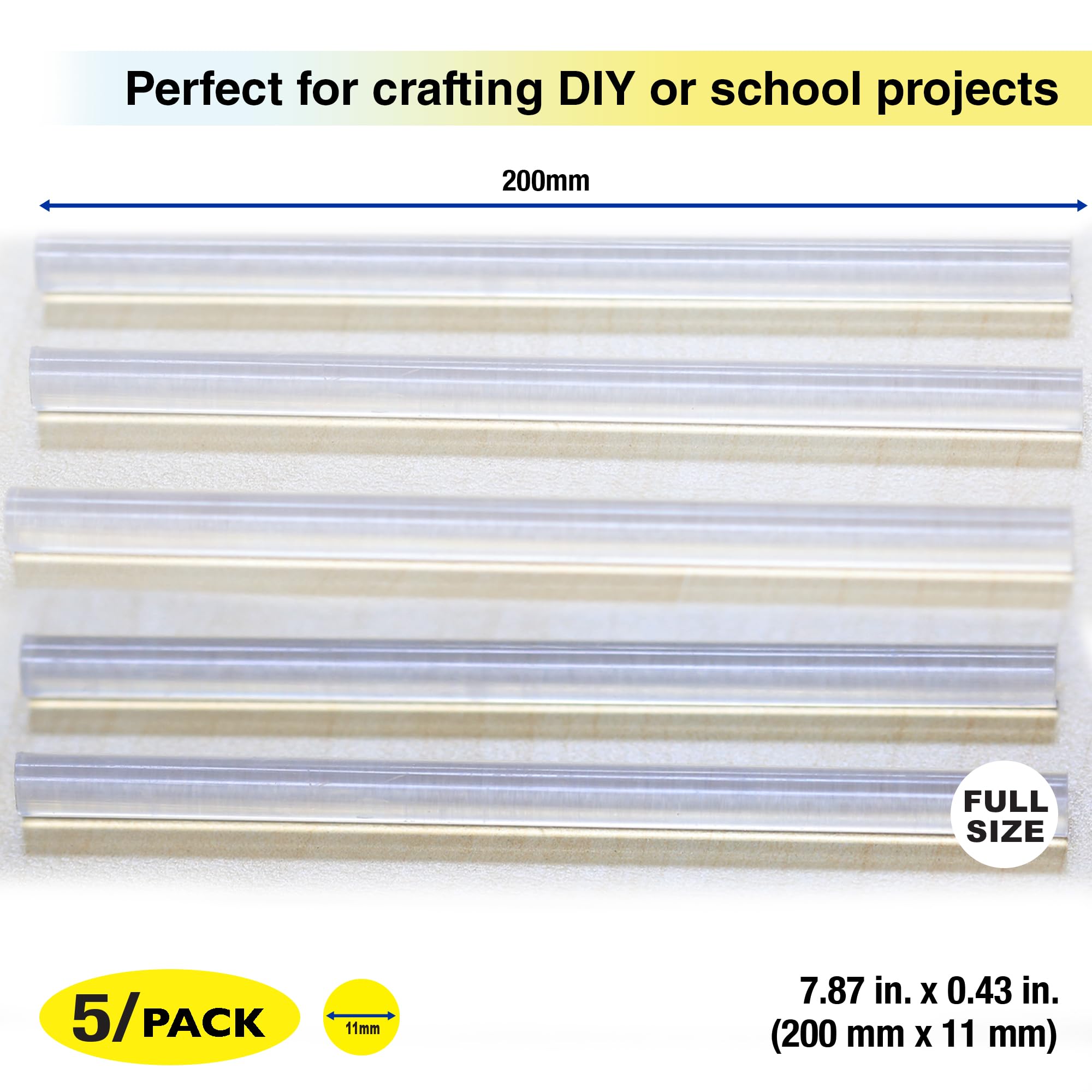 BAZIC Hot Melt Glue Sticks Dual Temp Full Size 7.87